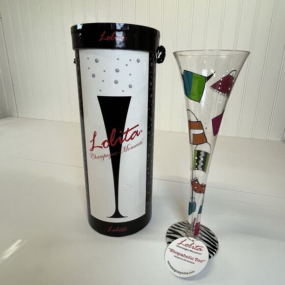 NIB LOLITA Champagne Moments SHOPAHOLIC TOO Champagne Flute W/ Recipe on Bottom - Picture 6 of 6